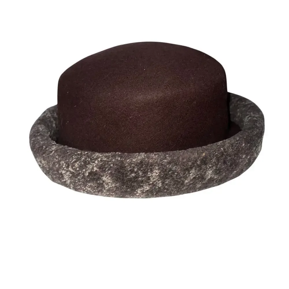 Donna Womens !00% Felt Made in‎ Italy Vintage Bowler Hat